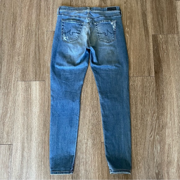 AG Adriano Goldschmied Legging Ankle Skinny Jeans Blue Destructed Distressed 28 - Picture 9 of 16